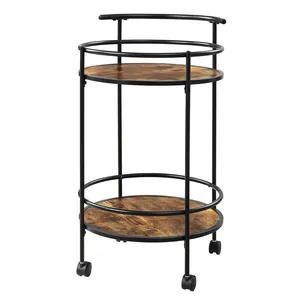 Modern Handmade Metal Rolling <b>Storage</b> <b>Cart</b> with Strong Steel Construction Contemporary Design Spacious ShelvesLuxury Handmade - Product Image 2