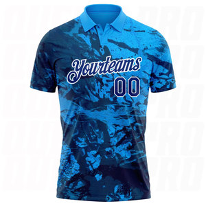 เสื้อโปโลกอล์ฟโพลีเอสเตอร์แบบซับลิเมชั่นสั่งทำขายส่งสำหรับผู้ชาย สีขาวรอยัล เสื้อโปโลกอล์ฟประสิทธิภาพสูง ระบายเหงื่อได้ดี - Product Image 3