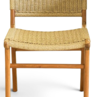 Chaises de salle à manger de patio en teck scandinave Japandi, résistantes aux intempéries, écologiques, design minimaliste en corde, bois massif, pour villas et complexes hôteliers