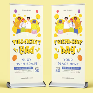 Portable Aluminum Retractable Roll Up <b>Banner</b> Stand with Carry Bag for Promotional Display - Product Image 1