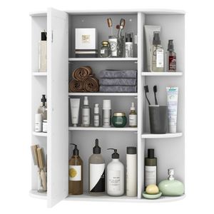 Armadietto a Muro Bianco per Specchi da Bagno - Product Image 3