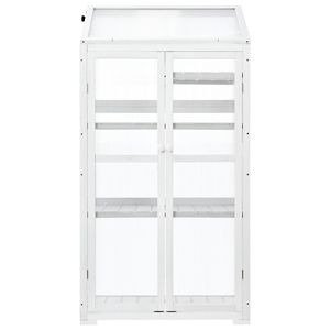 Invernadero Portátil de 62 Pulgadas de Altura con Ruedas, Invernadero Grande para Balcón, Uso en Interiores y Exteriores, Estantes Ajustables, Material de Madera - Product Image 6