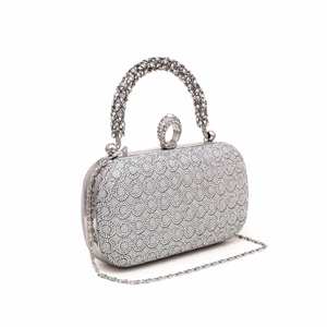 Pochette de mariée argentée pour femme P15560 - Product Image 2