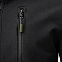 Veste en polaire noire pour homme, col montant, fermeture éclair, coupe décontractée, coupe-vent, vêtement d'automne, veste softshell coupe régulière