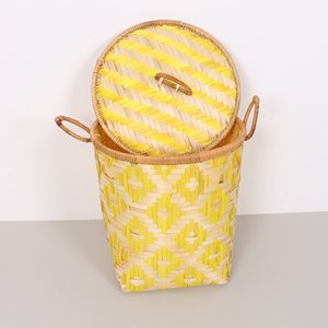 Multipurpose storage bins bamboo <b>basket</b> <b>for</b> bedroom kitchen organization handweave bin <b>hamper</b> - Product Image 4