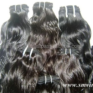 Extensión de cabello humano Remy indio virgen. Tejido de cabello humano crudo Remy de calidad. Sin proceso de tejido de cabello humano Remy virgen. - Product Image 1