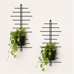 Wholesale Modern Black Metal <b>Wall</b> Mounted Plant Holder <b>Garden</b> <b>Planter</b> Set for Indoor Home Decor and Urban Outdoor Balconies - Product Image 1