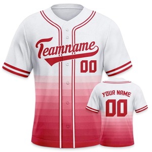 Custom Sublimated Baseball Jersey Teamname 00 Unisex Short Sleeve Polyester <b>Mesh</b> Gradient Color Regular Fit All Seasons - Product Image 2