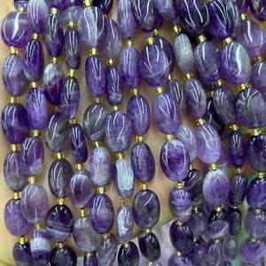 Cuentas ovaladas de amatista, piedras preciosas naturales sueltas, hilo de cuentas para la fabricación de joyas y manualidades DIY. - Product Image 4
