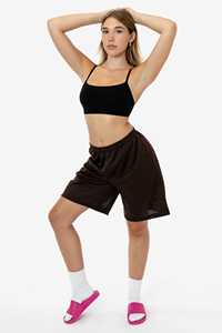 Shorts en maille pour femme, taille mi-haute, écologiques, séchage rapide, respirants, coupe ample, avec cordon de serrage, style classique, pour la course à pied - Product Image 4