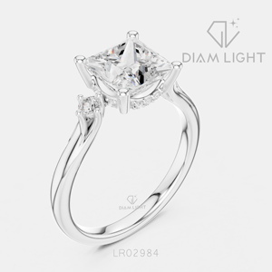 Anillo de Diamante Cultivado en Laboratorio con Corte Princesa de 2.15CT, Certificado IGI, Oro Blanco de 14K, Color F+, Claridad VS+, Anillo de Compromiso o Aniversario, Ideal para Regalo - Product Image 2