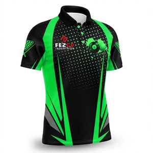 <b>Men's</b> Short Sleeve <b>Polo</b> <b>Shirt</b> Black <b>Green</b> Dot Pattern Quick Dry Sporty Design Billiard 8 Ball Print - Product Image 4