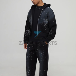 Sweat à capuche pour homme avec design en strass, sweat à capuche en strass de haute qualité pour homme, production sur mesure - Product Image 5