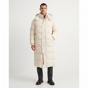 Customized <b>Men's</b> Winter <b>Long</b> <b>Puffer</b> <b>Coat</b> Hooded Stand Collar Thick Insulated Jacket Windproof Casual Outdoor Wear - Product Image 4