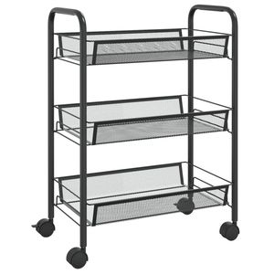 Carrito de Cocina de Hierro Negro de 3 Niveles, 18.1"x10.2"x25.2", Islas y Carritos de Cocina - Product Image 2