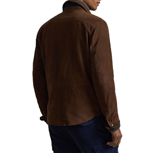 Premium Lightweight Reversible <b>Suede</b> Taffeta Shirt <b>Jacket</b> Men Luxury Overshirt OEM Custom Heritage Minimal Outerwear Midweight - Product Image 2