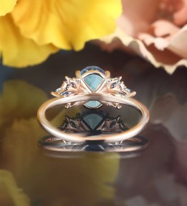 Anillo de Compromiso de Lujo de Plata con Alejandrita de Corte Ovalado, Gema que Cambia de Color, Chapado en Oro de 14K, Certificado para Mujer, Anillo para Boda o Fiesta - Product Image 4