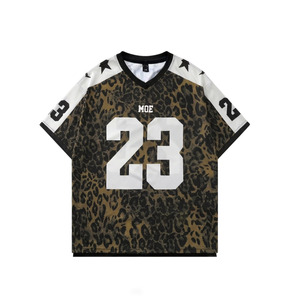Camiseta Deportiva de Moda con Estampado de Leopardo, Estilo Hip Hop, para Hombre, Jersey de Fútbol Americano, Sublimación Personalizada, Talla Grande, Estilo Vintage - Product Image 4
