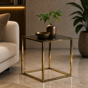 Table console ouverte Golden Luxe, design moderne et minimaliste, étagère de présentation, organisateur d'entrée peu encombrant - Product Image 6