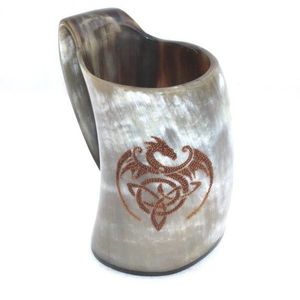 Copa Vikinga Hecha a Mano de Cuerno de Búfalo con Acabado Natural para Cerveza o Sidra, Venta al por Mayor - Product Image 1