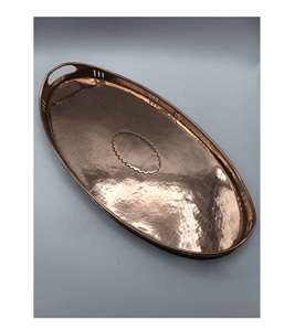 Elegant <b>Large</b> Copper <b>Tray</b> Household Kitchenware Accessories With handle Home Decorative & Storage <b>Tray</b> - Product Image 6