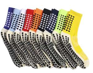 OEM Custom Half Terry Cushioned Cotton Nylon <b>Sports</b> Grip <b>Socks</b> Premium Quality Half Crew for Basketball Football Bottom Autumn - Product Image 5