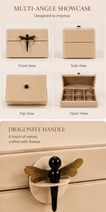 Luxury Ivory Color Mirror <b>Glass</b> Decorative Storage Box Dragonfly <b>Knob</b> Premium Jewelry Vanity Organizer Boxes Home Decor Lacquer - Product Image 5