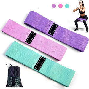 Bandas de resistencia para ejercicios con logo personalizado, antideslizantes, para fitness, yoga, conjunto de bandas de resistencia para cadera y glúteos, MOQ bajo, tela de poliéster. - Product Image 4
