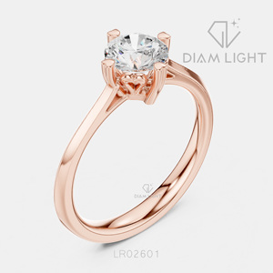 Bague de fiançailles en or blanc 14 carats avec diamant de laboratoire taille ronde, solitaire à 4 griffes, bague de mariage, bijoux fins, certifiée IGI - Product Image 3
