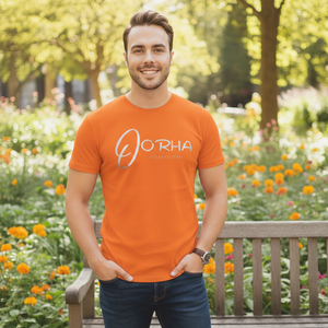 เสื้อยืดสีส้มสำหรับผู้ชาย ผลิตจากวัสดุคุณภาพพรีเมียม 100% พร้อมบริการ OEM เสื้อพูลโอเวอร์สำหรับผู้ชายในราคาขายส่ง - Product Image 2