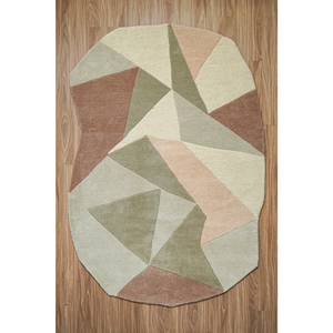 Tapis géométrique en laine tufté à la main, 3400 GSM, tailles personnalisées, tapis tufté pour salon - OEM/ODM d'Inde - Product Image 1