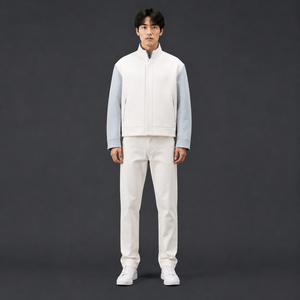 OEM Custom Minimalist Varsity Jacket for Men-Boxy Fit 550GSM Cashmere Wool Tech for Scuba <b>Coat</b> - Product Image 1
