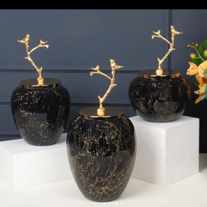 Centro de Mesa Moderno de Lujo, Elegante Jarrón de Jengibre, Metal Chapado en Oro de la Más Alta Calidad, Precios Competitivos, Técnica de Impresión de Alta Tecnología - Product Image 6