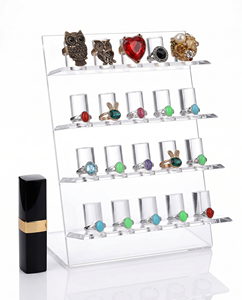 Clear Acrylic Hand Ring Holder Stylish Modern Jewelry Stand Elegantly Displaying Rings Accessories for Transparent - Product Image 2