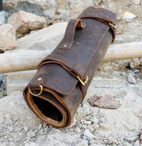 Sac à couteaux en cuir véritable classique de haute qualité, écologique, avec design portable, option de taille personnalisée LKR-0216 - Product Image 2