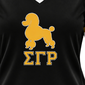 Camiseta de Hockey Sigma Gamma Rho para Mujer, Negra, Personalizada con Gráfico 1922, Cuello en V, Manga Corta, Ropa Deportiva de Moda para Hermandades Griegas - Product Image 5