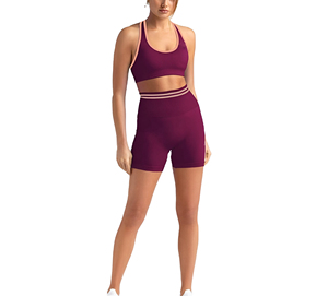 Women's Pink Spandex Solid <b>Tie</b>-Dyed Quick Dry Yoga Set Racerback Crop <b>Top</b> High <b>Waist</b> Shorts 2-Piece Workout Outfit - Product Image 1