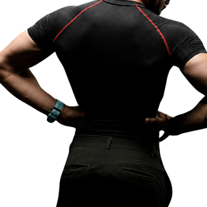Chemise de compression noire pour hommes, séchage rapide, respirante, extensible dans les 4 sens, pour la gym, la course à pied, l'entraînement sportif, haut de performance - Product Image 4