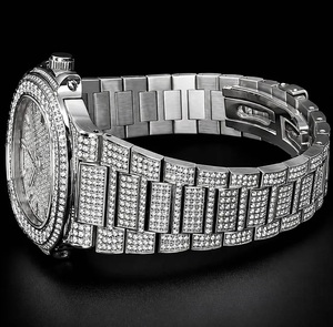 Montre mécanique automatique de luxe entièrement sertie de moissanite, bijoux hip-hop, diamants incrustés, argent, pour homme, VVS1 - Product Image 3