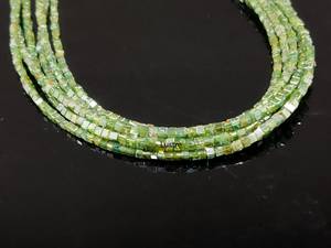 Natural Green Diamond Beads Faceted <b>Cube</b> 14 Inch Strand 1.5 - 2.5 mm Wholesale Jewelry Making Bulk Price - Product Image 3