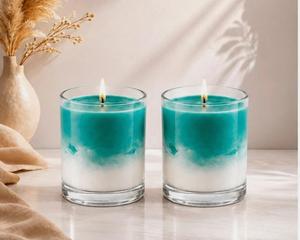 Pot à bougie en verre artisanal avec couvercle en bois, forme cylindrique, sans parabène, parfum longue durée, durée de combustion de 6 mois - Product Image 1