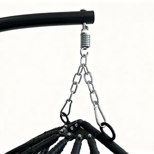 Supporto Pieghevole per Sedia a Dondolo a Uovo con Telaio Rinforzato, Capacità 158 kg, Cuscino in Rattan Sintetico HDPE per Esterni - Product Image 4