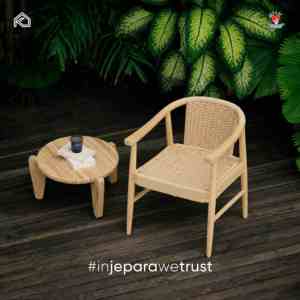 Fauteuil en rotin et bois de frêne de luxe, style moderne, pour café, restaurant, balcon, terrasse, fabriqué en Indonésie - Product Image 4