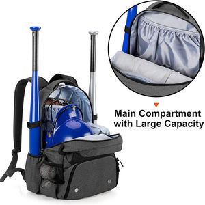 Bagnex Waterproof 600D <b>Baseball</b> Softball <b>Bat</b> Carrying Bag Separate Shoe Space Lightweight Durable Backpack 50-70L Customizable - Product Image 2