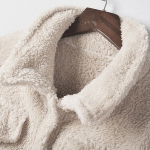 Veste en sherpa duveteuse pour homme, col rabattu, simple boutonnage, manteau d'hiver décontracté, épaisse, en polaire pelucheuse - Product Image 6