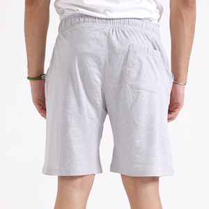 Shorts en coton gris uni pour homme, taille mi-haute, cordon élastique, décontracté, respirant, tricoté, ensemble de shorts pour homme - Product Image 5