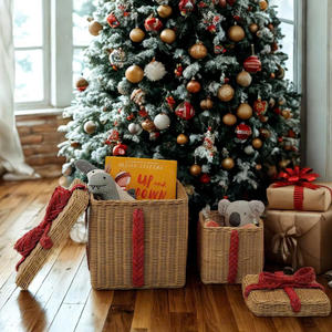 Chaleur et bien-être pour tout espace et toute occasion. Idéal pour le rangement de Noël, la décoration de Noël, les boîtes de rangement en rotin, les boîtes cadeaux. - Product Image 5