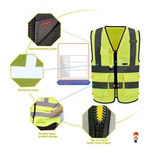 Customizable Logo <b>Hi</b> Vis High Reflective Water-Proof Polyester Safety Vest for Night <b>Running</b> Bike Workwear Pattern Clothing - Product Image 3