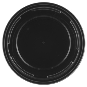 Round Black <b>Plastic</b> <b>Lid</b> For Takeaway Food <b>Container</b> Disposable Minimalist Style 48 oz - Product Image 1