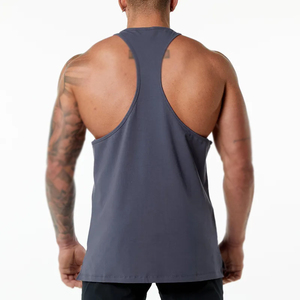Custom Logo Wholesale 100% Cotton Breathable Embroidery & Button <b>Crop</b> <b>Tops</b> High Quality Muscle Fitness Gym Tank <b>Top</b> <b>for</b> <b>Men</b> - Product Image 2